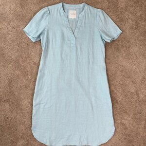 Part Two Copenhagen Dress Womens 34 Blue Linen Lagenlook Minimalist Midi Beach